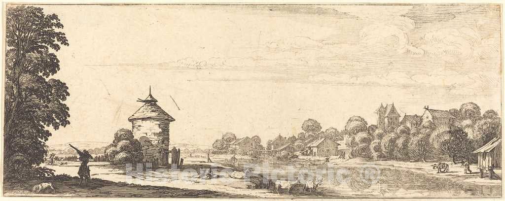 Art Print : Jacques Callot, The Dovecot, c.1634 - Vintage Wall Art