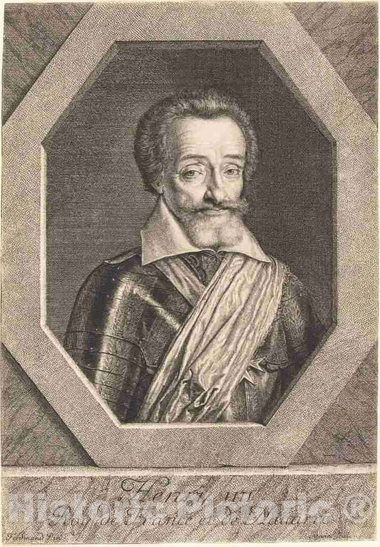 Art Print : Morin After Louis Elle I, Henry IV - Vintage Wall Art