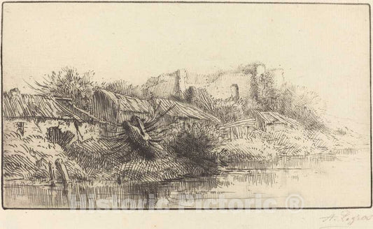 Art Print : Alphonse Legros, Abandoned Village (Le Village abondonne) - Vintage Wall Art