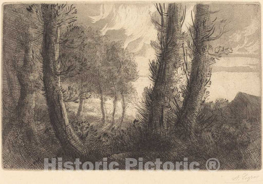 Art Print : Alphonse Legros, Landscape (Paysage) - Vintage Wall Art