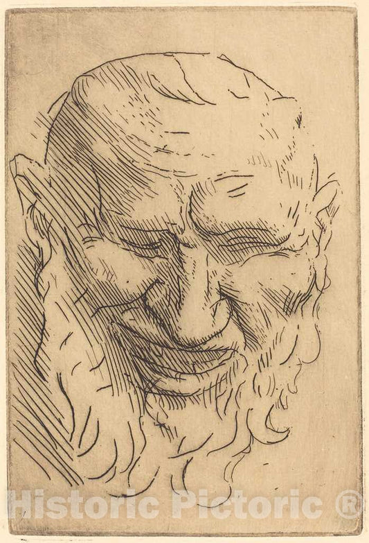 Art Print : Alphonse Legros, Small Satyr Mask (Petit Masque de satyre) - Vintage Wall Art