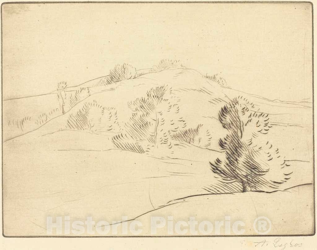 Art Print : Alphonse Legros, Small Hill (Le coteau) - Vintage Wall Art