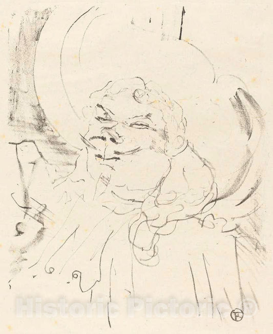Art Print : Henri de Toulouse-Lautrec, Coquelin The Elder (Coquelin aine), 1896 - Vintage Wall Art