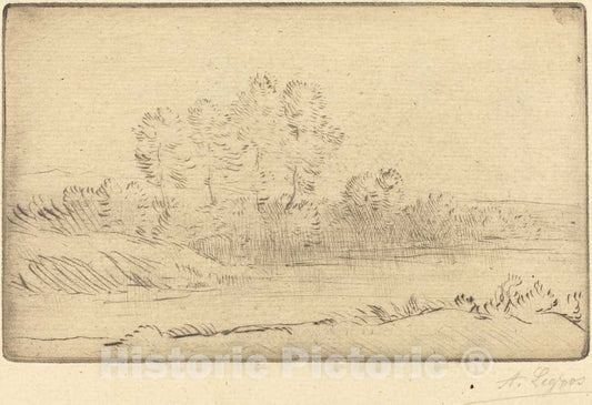Art Print : Alphonse Legros, Near Nordkerque (Pres de Nordkerque) - Vintage Wall Art