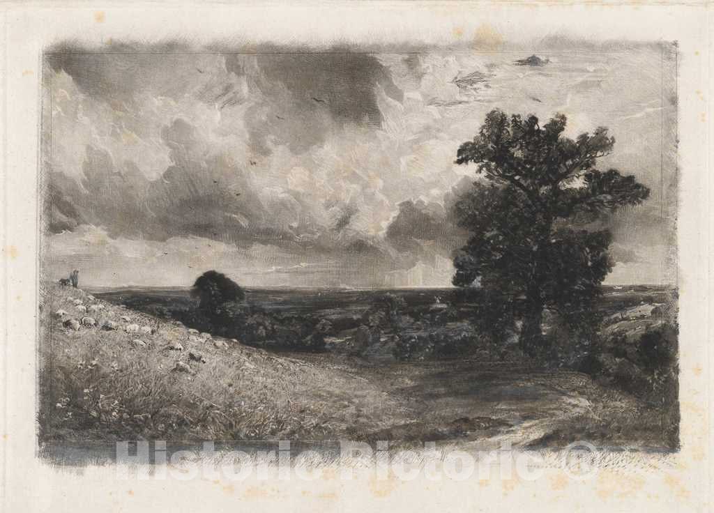 Art Print : Lucas After Constable, Noon, 1830 - Vintage Wall Art