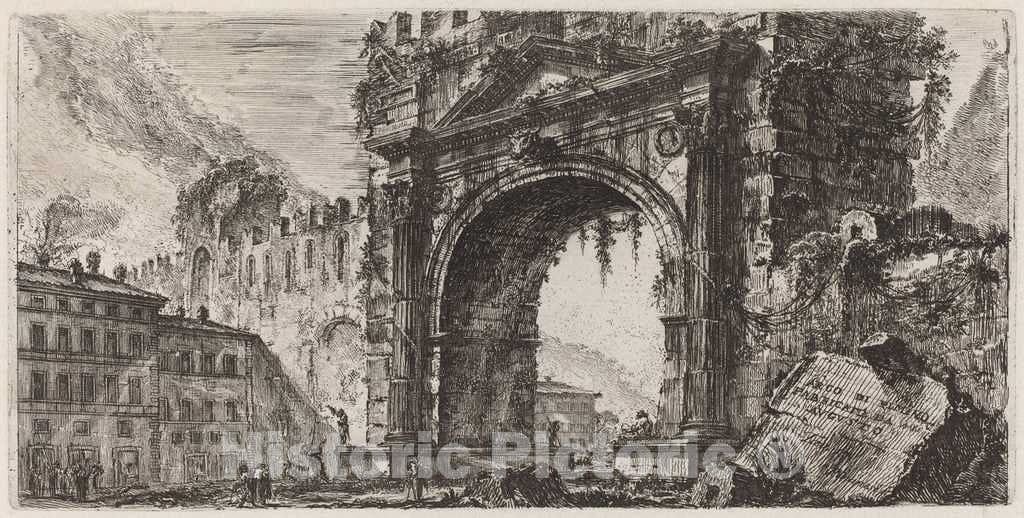 Art Print : Giovanni Battista Piranesi, Arco di Rimino fabbricato da Augusto, 1748 - Vintage Wall Art