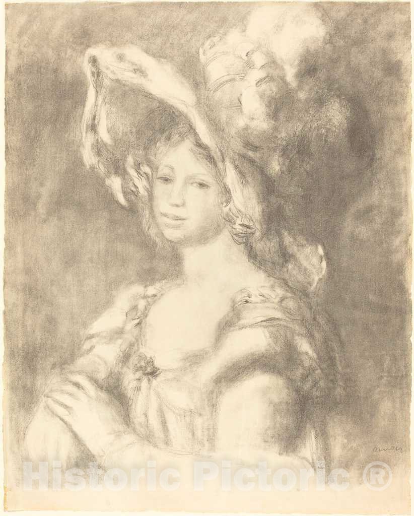Art Print : Auguste Renoir, Bust of a Young Woman (Jeune Femme en Buste), 1892 - Vintage Wall Art