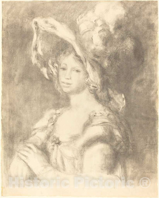 Art Print : Auguste Renoir, Bust of a Young Woman (Jeune Femme en Buste), 1892 - Vintage Wall Art