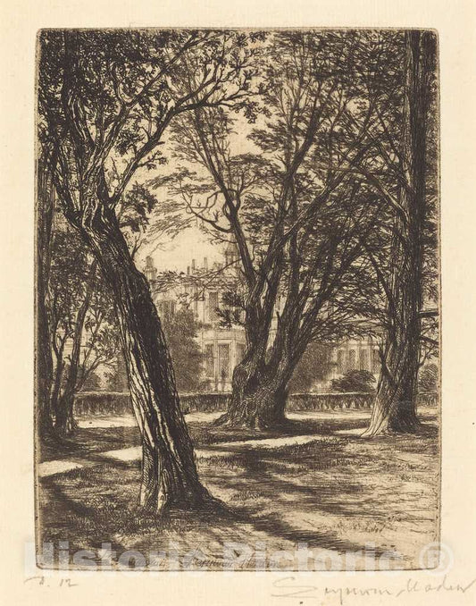Art Print : Francis Seymour Haden, Kensington Gardens (The Small Plate), 1859 - Vintage Wall Art