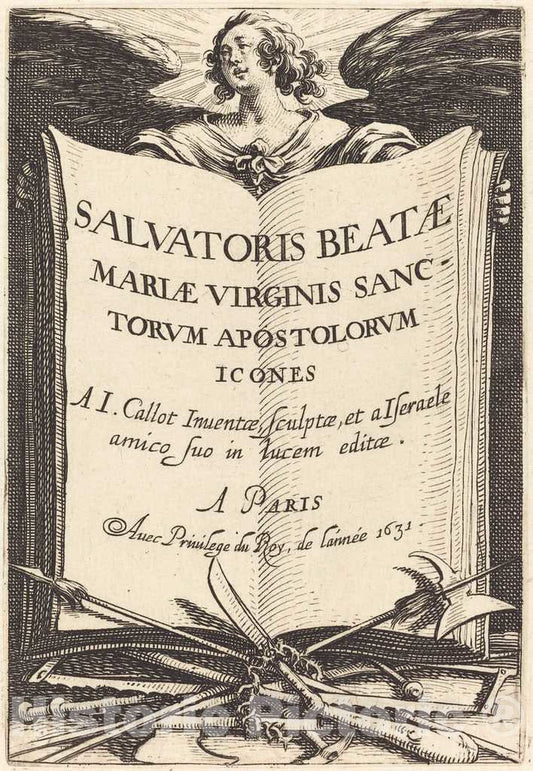 Art Print : Jacques Callot, Frontispiece for The Large Apostles, 1631 - Vintage Wall Art