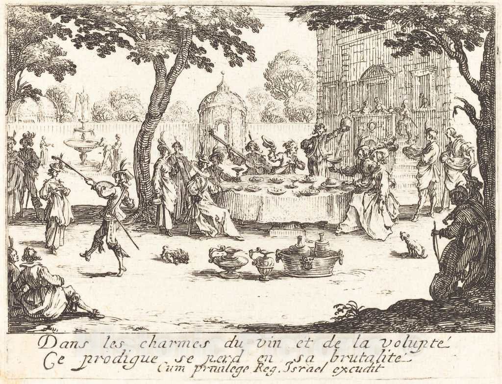 Art Print : Jacques Callot, The Dissipation - Vintage Wall Art
