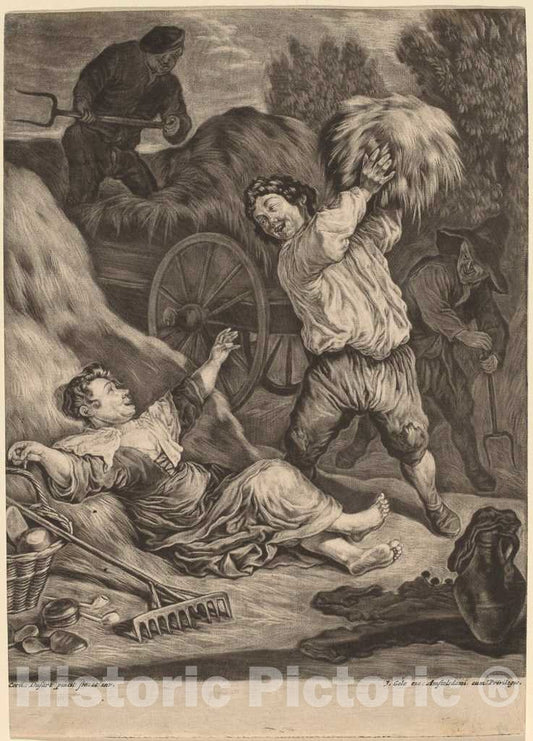 Art Print : Cornelis Dusart, July, c.1690 - Vintage Wall Art