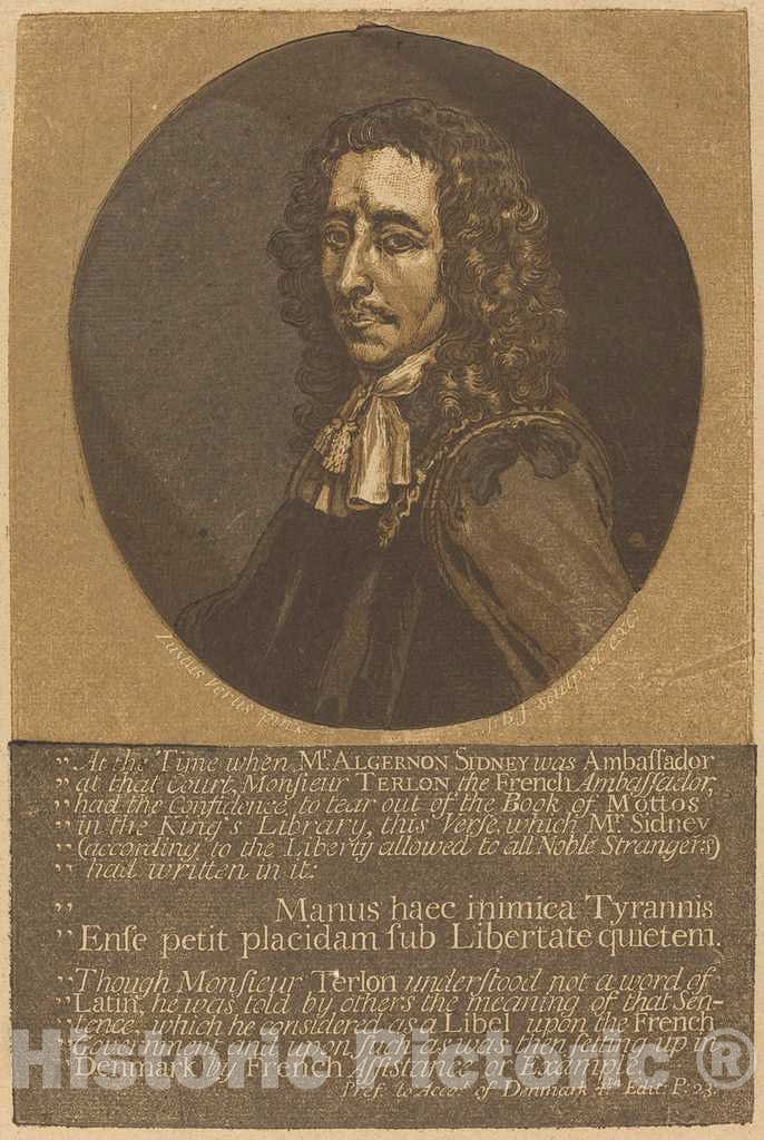 Art Print : Jackson After Justus Van Verus, Algernon Sidney - Vintage Wall Art