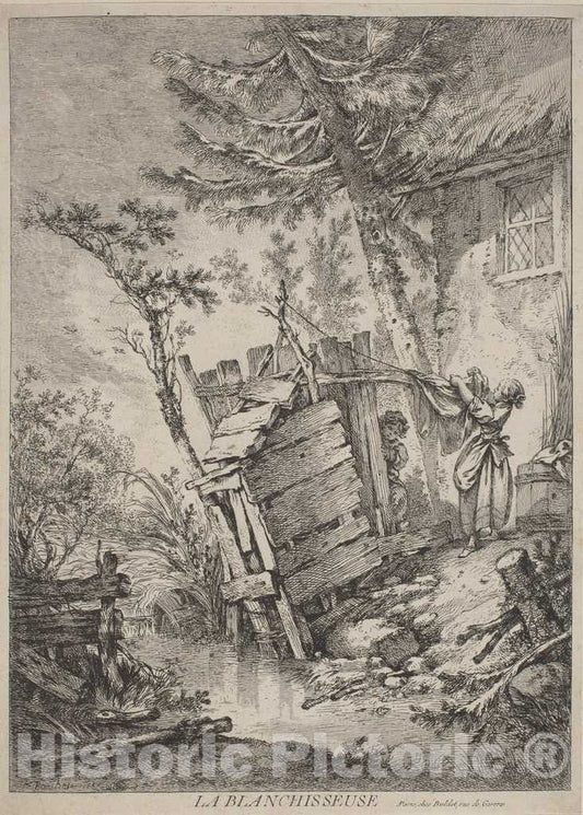 Art Print : FranÃ§ois Boucher, La Blanchisseuse, 1756 - Vintage Wall Art