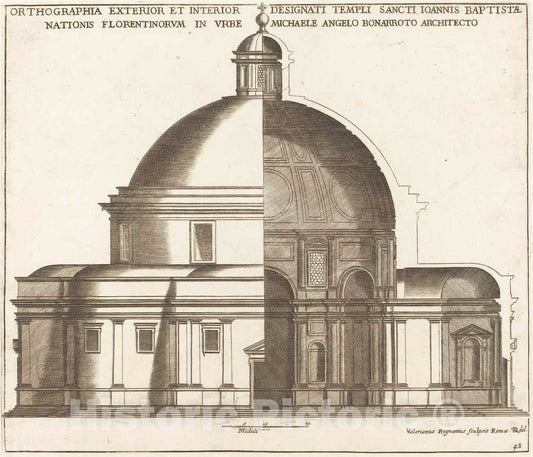 Art Print : Valerien Regnard, Section of The Church of Saint John The Baptist - Vintage Wall Art