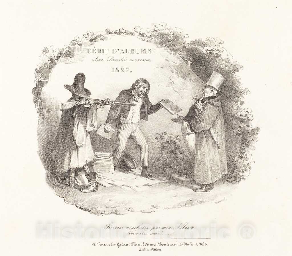 Art Print : Nicolas-Toussaint Charlet, DÃ©bit d'Albums avec ProcÃ©dÃ©s nouveaux (New Methods for The Sale of Lithograph Albums), 1827 - Vintage Wall Art