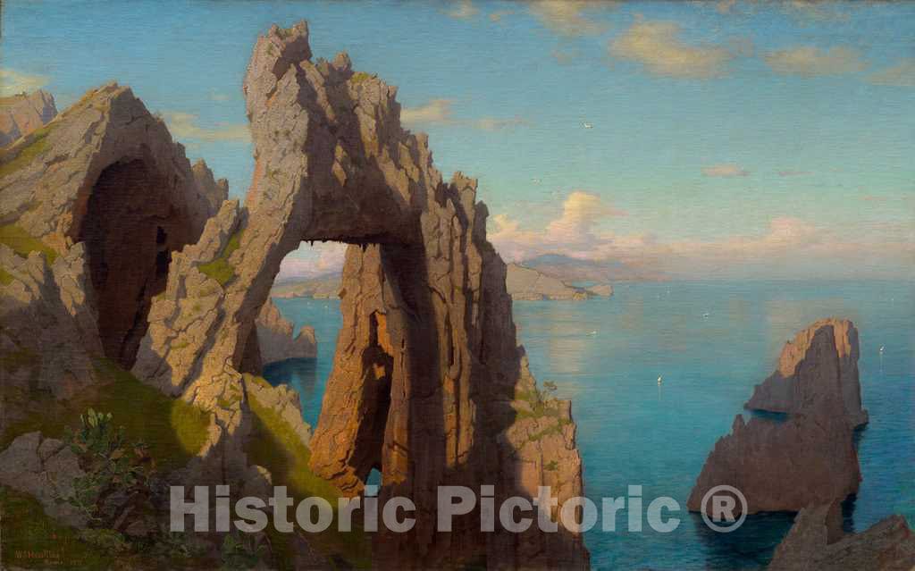 Art Print : Haseltine, Natural Arch at Capri, 1871 - Vintage Wall Art