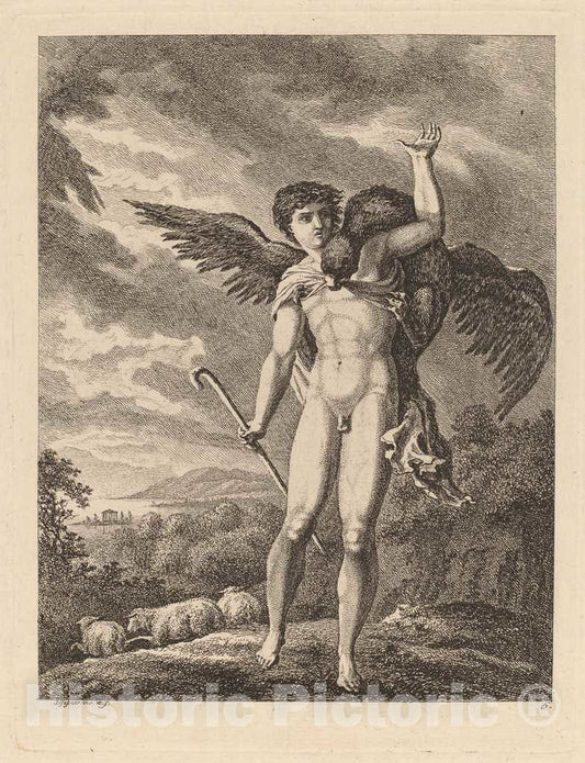 Art Print : Salomon Gessner, The Rape of Ganymede, c.1769 - Vintage Wall Art
