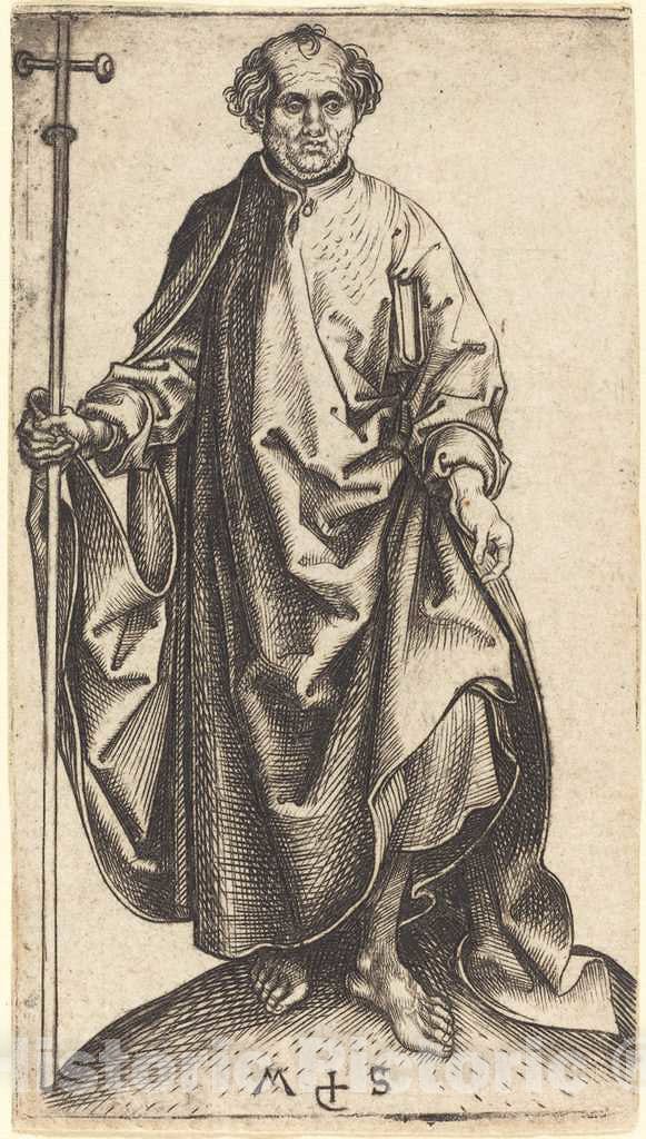 Art Print : Martin Schongauer, Saint Philip, c. 1480 - Vintage Wall Art