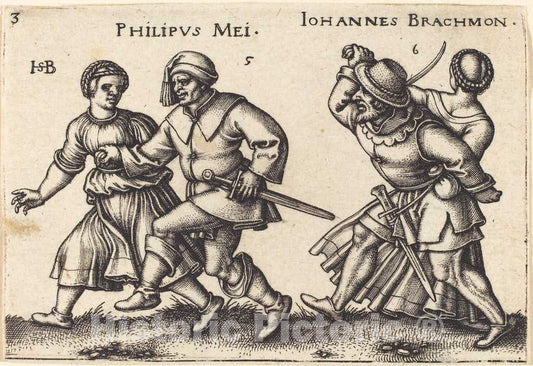 Art Print : Sebald Beham, May and June, c.1547 - Vintage Wall Art