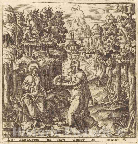 Art Print : LÃ©onard Gaultier, The Temptation of Christ, c.1578 - Vintage Wall Art