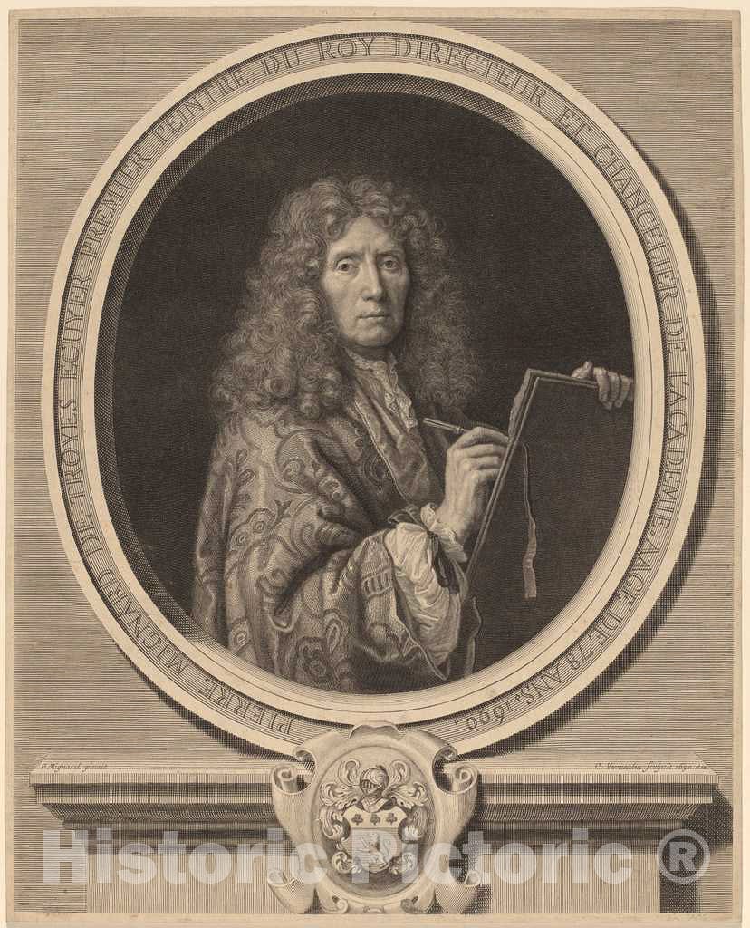 Art Print : Vermeulen After Mignard I, Pierre Mignard, 1690 - Vintage Wall Art