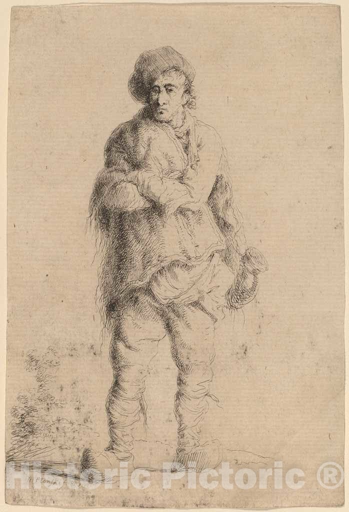 Art Print : Michal PlÃ³nski, Standing Peasant, 1802 - Vintage Wall Art