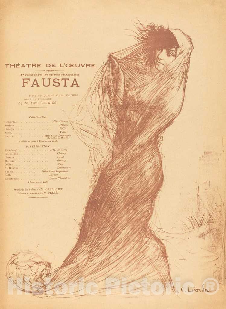 Art Print : Charles-Lucien LÃ©andre, Fausta, 1899 - Vintage Wall Art