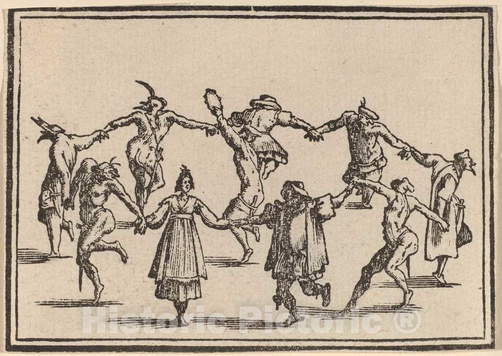Art Print : Eckman After Jacques Callot, The Dance, 1621 - Vintage Wall Art