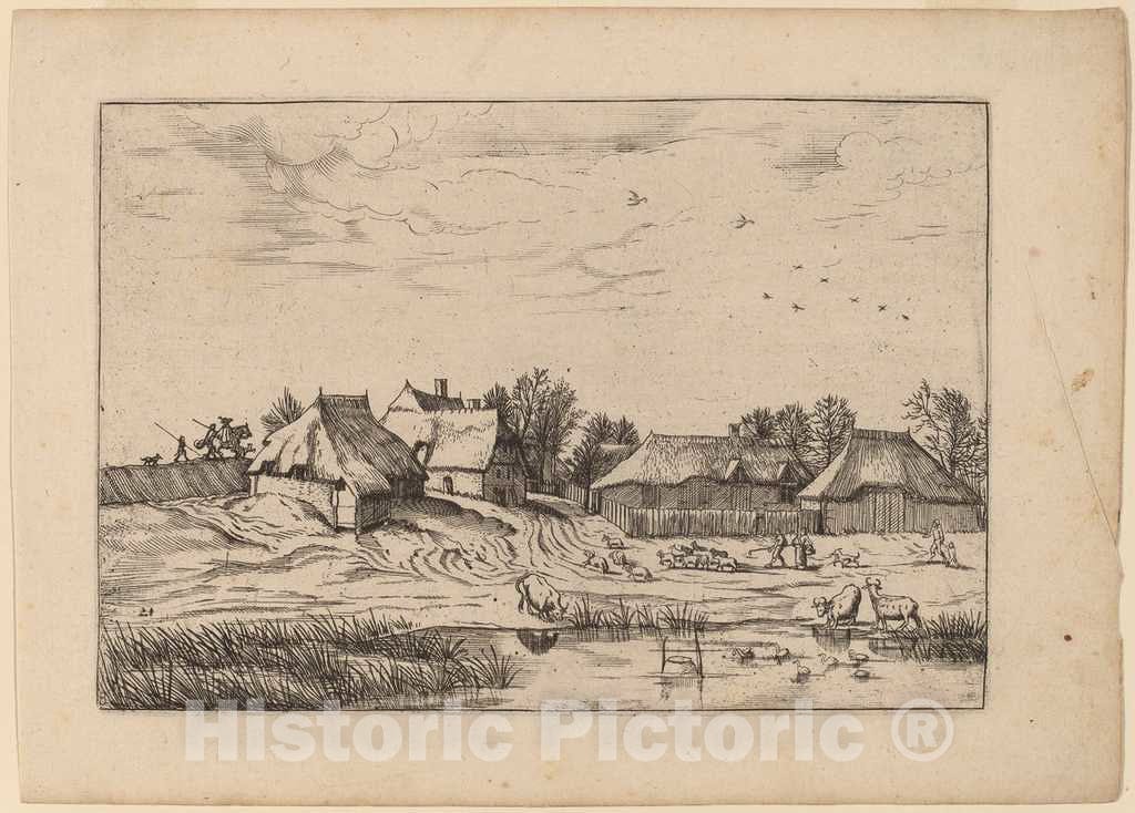 Art Print : Doetechum, Farms, in or Before 1676 - Vintage Wall Art