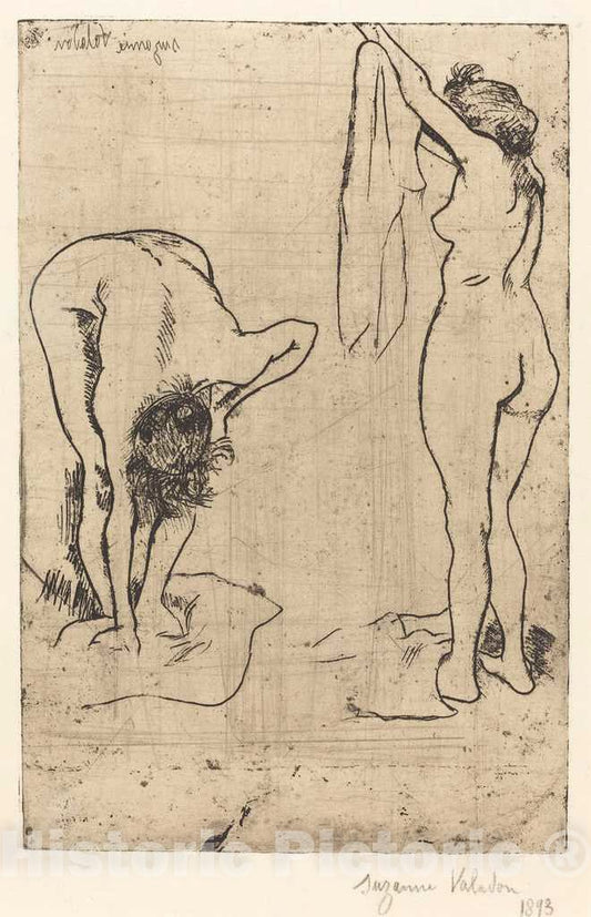 Art Print : Suzanne Valadon, Femmes au bain, 1893 - Vintage Wall Art