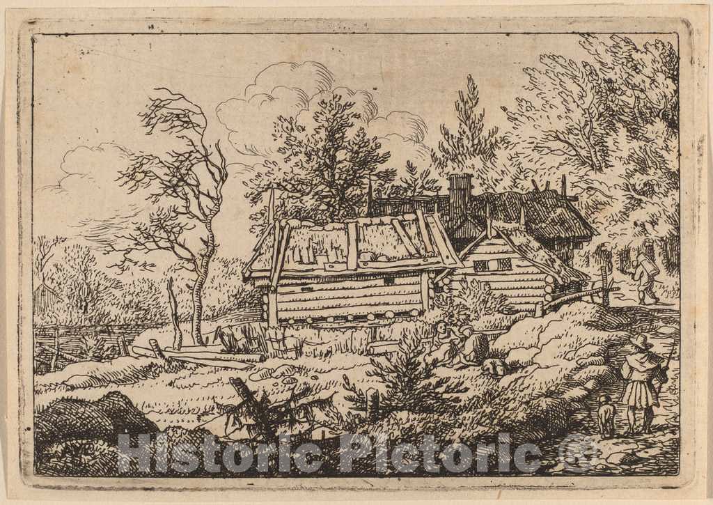 Art Print : Allart Van Everdingen, Pilgrim with a Dog, c.1651 - Vintage Wall Art