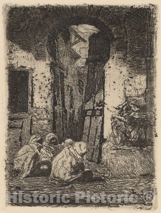 Art Print : Mariano Fortuny y CarbÃ³, TÃ¡nger (Seated Arabs) - Vintage Wall Art