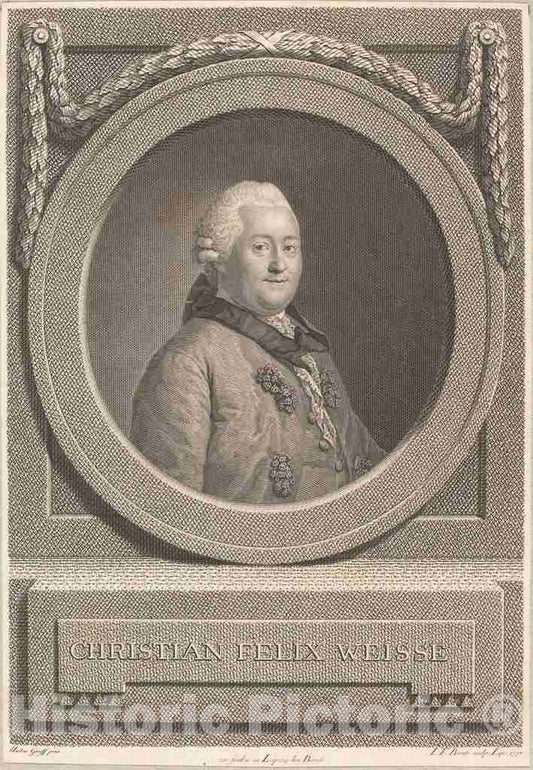 Art Print : Bause After Anton Graff, Christian Weisse, 1771 - Vintage Wall Art