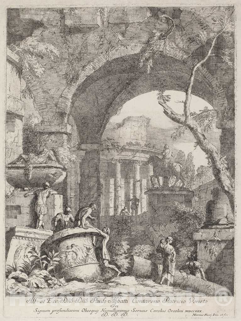 Art Print : Marco Ricci, Capriccio: Ruins - Vintage Wall Art