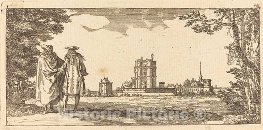 Art Print : IsraÃ«l Silvestre, Plan General du Chasteau et Petit PARC de Vincennes, 1668 - Vintage Wall Art