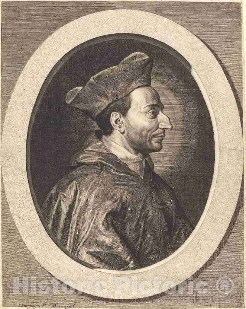 Art Print : Morin After Champaigne, Saint Charles, Cardinal Borromeo - Vintage Wall Art