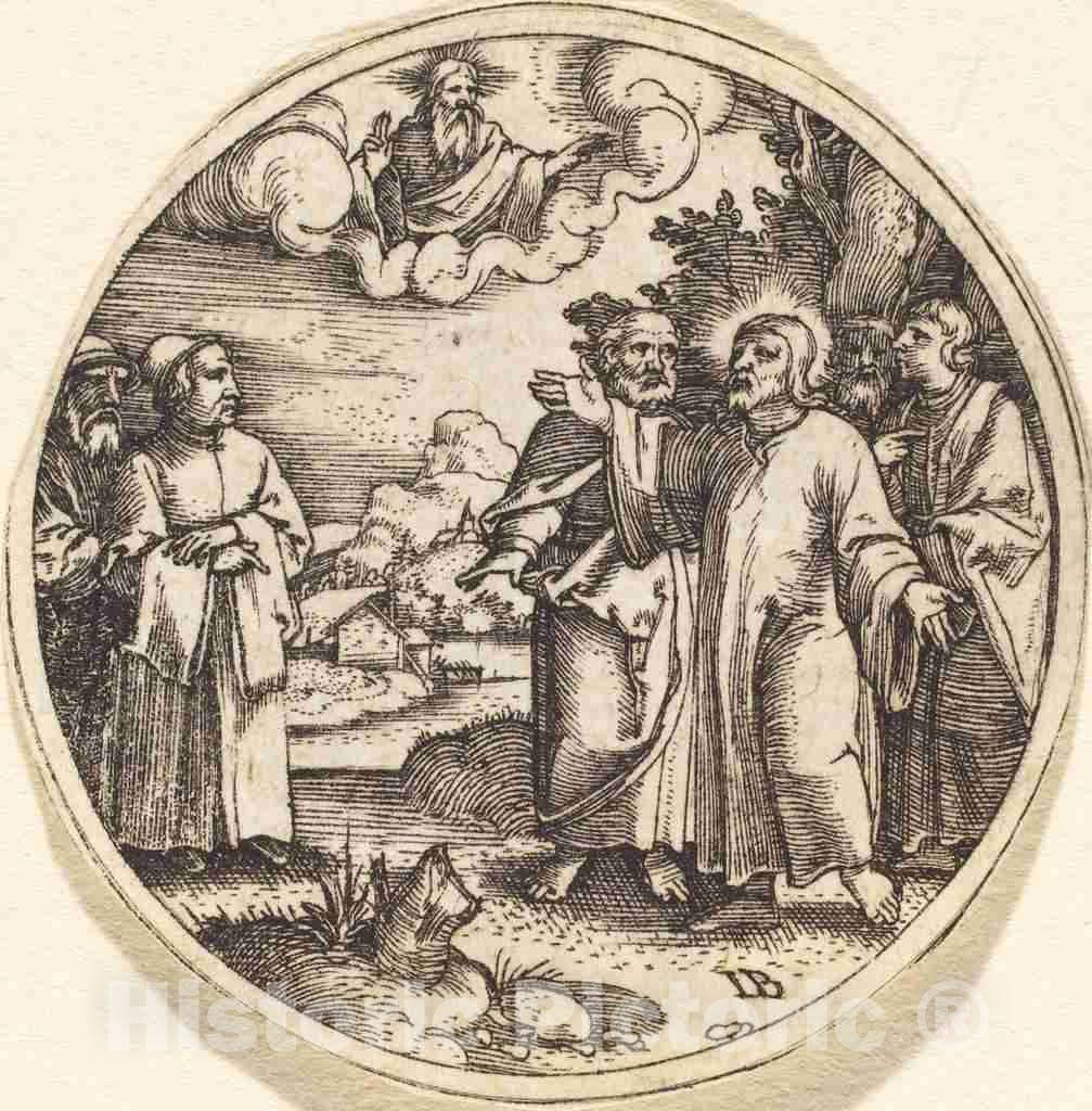 Art Print : Christ with Three of His Apostles - Vintage Wall Art