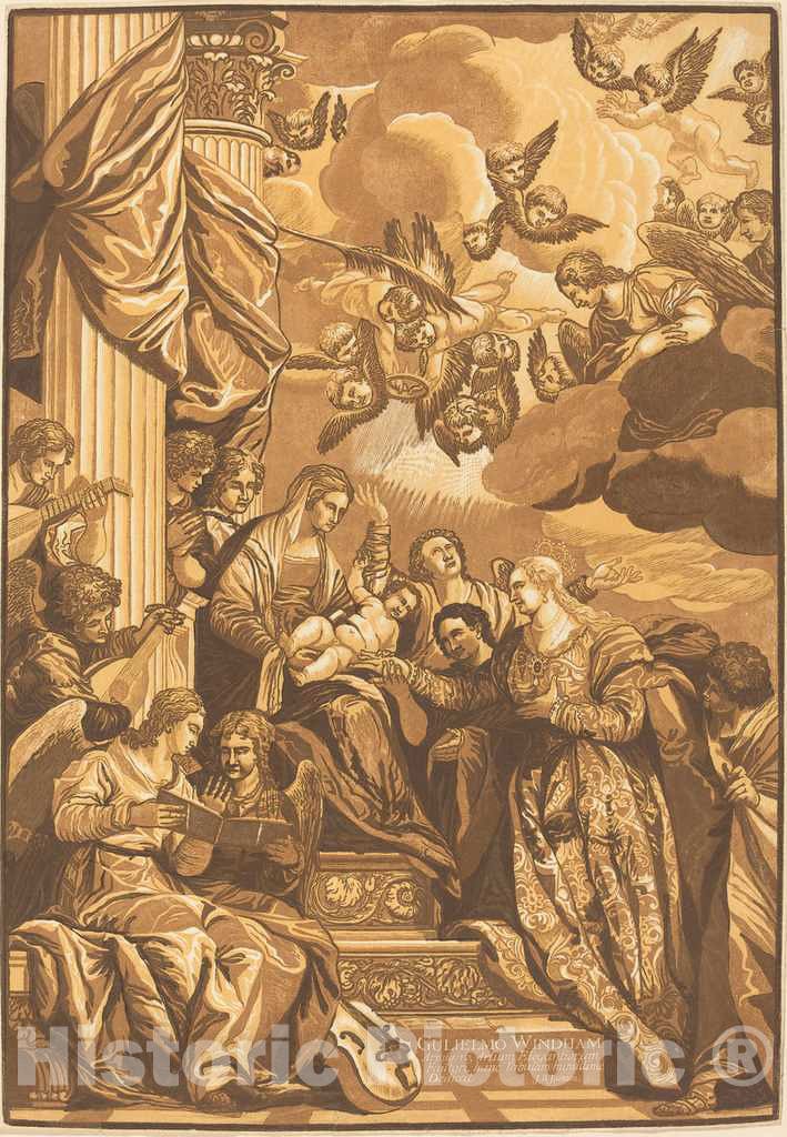 Art Print : Jackson After Veronese, The Mystic Marriage of Saint Catherine, 1740 - Vintage Wall Art
