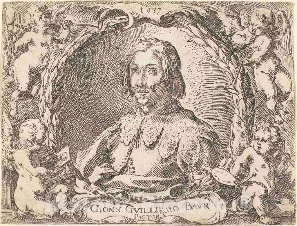 Art Print : Johann Wilhelm Baur, Capricci di varie battaglie (Frontispiece), 1635 - Vintage Wall Art