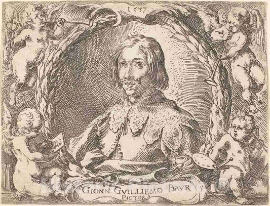 Art Print : Johann Wilhelm Baur, Capricci di varie battaglie (Frontispiece), 1635 - Vintage Wall Art