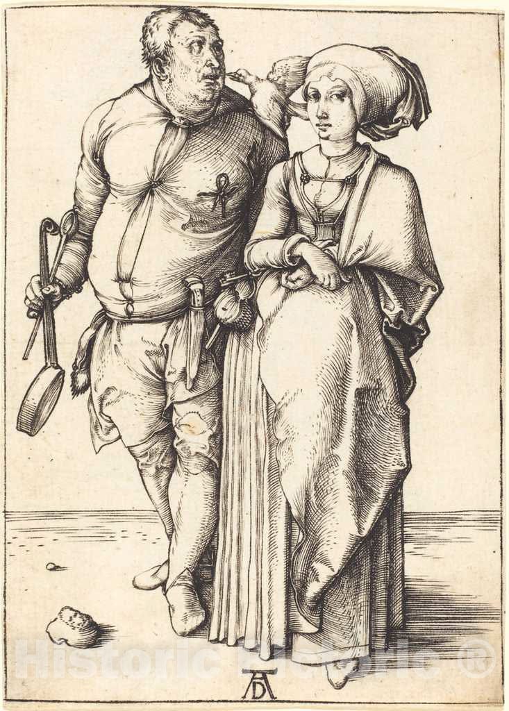 Art Print : Albrecht DÃ¼rer, The Cook and His Wife, c.1497 - Vintage Wall Art