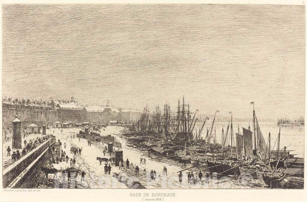 Art Print : Maxime Lalanne, Rade de Bordeaux, 1868 - Vintage Wall Art