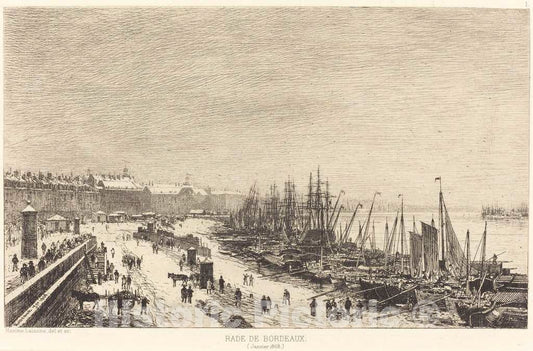 Art Print : Maxime Lalanne, Rade de Bordeaux, 1868 - Vintage Wall Art