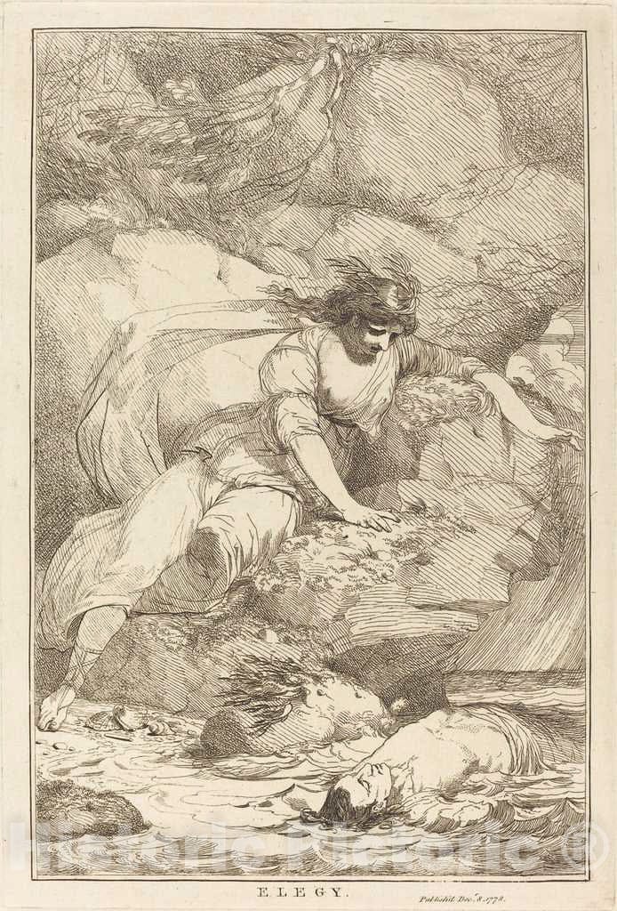Art Print : John Hamilton Mortimer, Elegy, 1778 - Vintage Wall Art