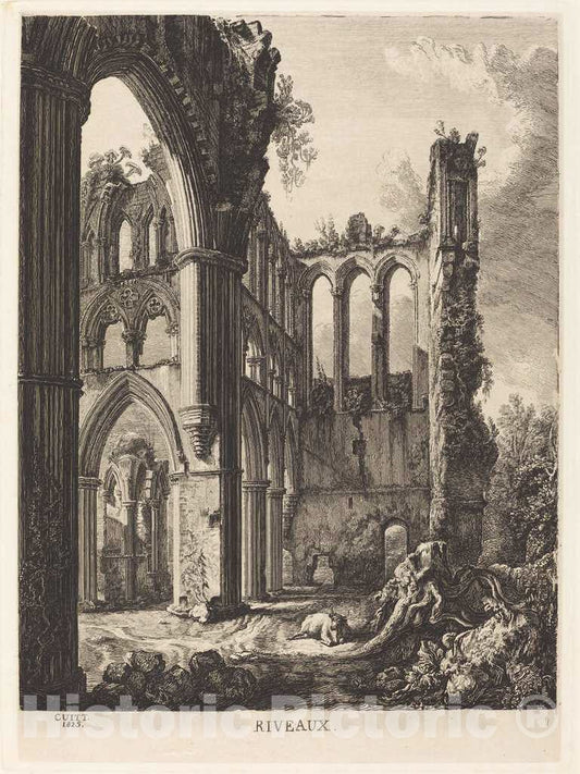 Art Print : George Cuitt The Younger, Riveaux, 1825 - Vintage Wall Art