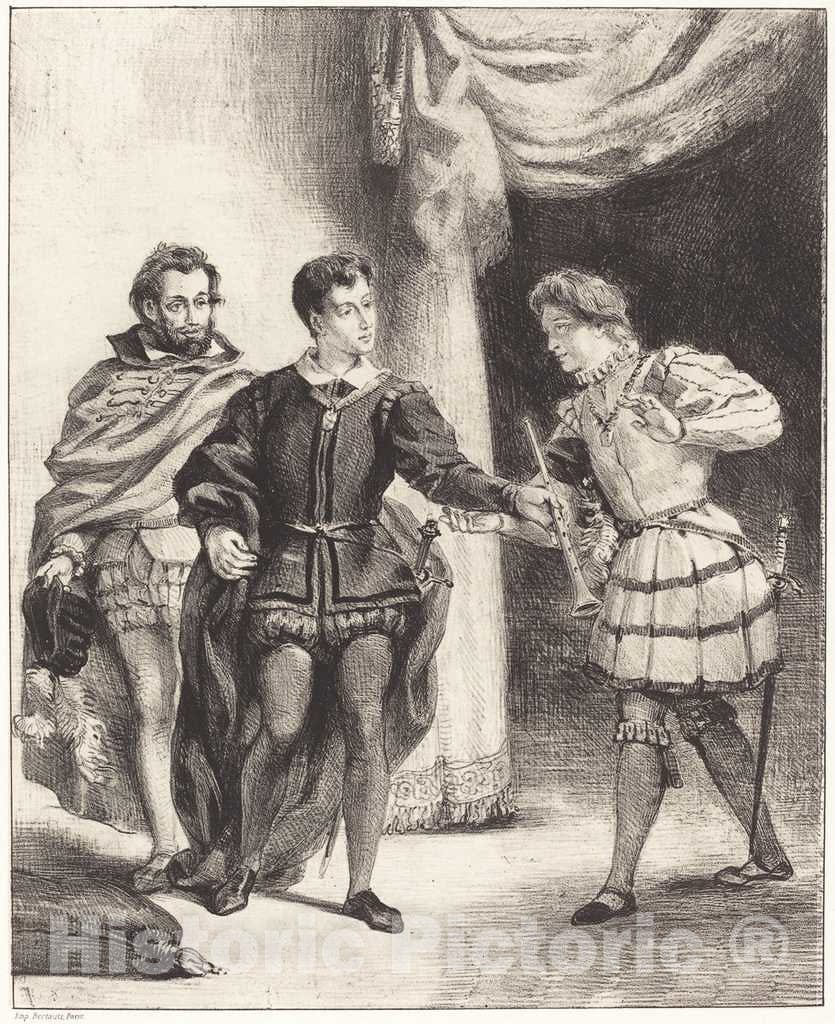 Art Print : EugÃ¨ne Delacroix, Hamlet and Guildenstern (Act III, Scene II), c.1839 - Vintage Wall Art