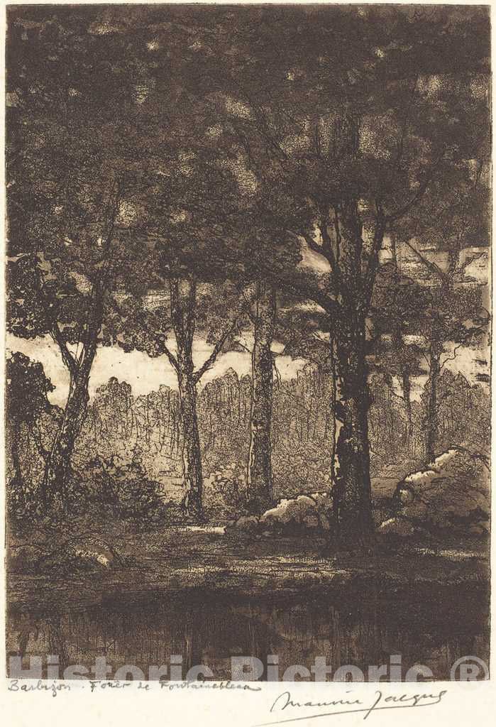 Art Print : Maurice Jacque, Barbizon: Foret de Fontainbleau - Vintage Wall Art