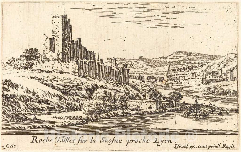 Art Print : IsraÃ«l Silvestre, Roche Taillet sur la Saosne proche Lyon - Vintage Wall Art