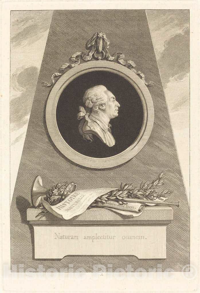 Art Print : Saint-Aubin After Piat Sauvage, Comte de Buffon, 1798 - Vintage Wall Art